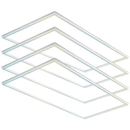 Luxrite 2x4 FT Edge-Lit Frame LED Panel Lights 3 CCT 3000K-5000K 40/50/60W 5000/6250/7500LM Dimmable 4-Pack LR24187-4PK